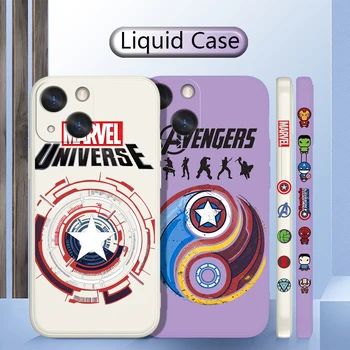 Marvel Capitão América bonito Para o iPhone 14 13 12 11 Mini Pro XS MAX XR X 8 7 6S SE Plus Líquido Esquerda Corda à prova de Choque Caso de Telefone