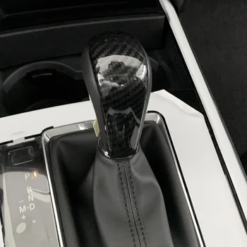 2019-2022 Para Mazda CX-30 Alavanca de Mudança de alavanca de câmbio, Botão Tampa Guarnição de Fibra de Carbono-Olhar