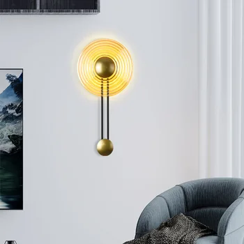 Nordic pós-moderno da luz de luxo lâmpada de parede simples e criativo sala de estar de plano de fundo de parede de quarto de cabeceira decorativa lâmpada de parede