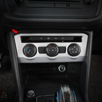 Para o Tiguan mk2 2017 2018 ABS Matte condicionador de ar do Carro do Painel do Interruptor de Adesivos Cobre Estilo Carro Acessórios