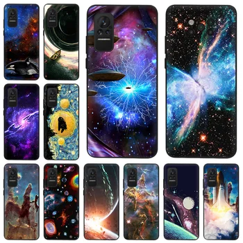 Colorido Nebulosa do Espaço Profundo em Preto Fosco Anti-Gota Caso De Telefone Xiaomi Mi Poco X4 X3 Pro 5G NFC M4 M3 F3 GT F1 A2 9 8 Lite Tampa