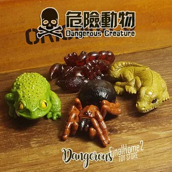 pvc modelo figura de brinquedo animal Perigoso, cinco veneno, venenoso, barata, barata, lagartixa, aranhas, insetos 4pcs/set