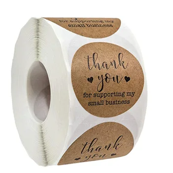 500pcs Vintage Papel de embalagem Etiqueta Adesivos de Agradecer a Etiqueta de Scrapbook Casamento Selos de papel de carta Adesivo de Presentes de Aniversário Decoração