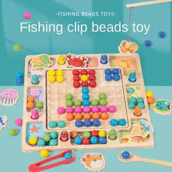 Madeira Montessori Brinquedos Mãos De Formação Do Cérebro Contas Clipe Tabuleiro De Quebra-Cabeça Jogo De Matemática Bebê Cedo Brinquedo Educativo Para As Crianças