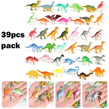 39 Pces/monte Mini-Dinossauro Modelo de Educação infantil de Brinquedos Pequena Simulação de Figuras de Animais Brinquedos de Presente Para o Menino Animal