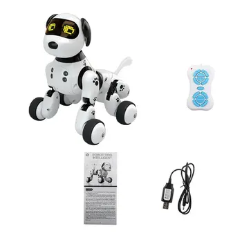 Robô Cão Eletrônico Animal De Estimação Inteligente Cão Robô De Brinquedo 2.4 G Sem Fio Inteligentes Falando Controle Remoto Crianças De Presente Para O Aniversário De