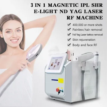 3 Em 1 Máquina Multifuncional da Beleza do Ipl de RH do Laser do Nd Yag Permanente Removedor de Pêlos parâmetro/ q Depiladora da remoção da tatuagem do salão de dispositivo